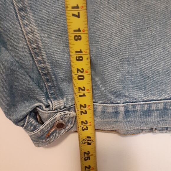 Vtg Carol's Denim's Womens 3XL Sleevless Jean Jacket Button Up Trucker Biker EUC - Picture 10 of 10
